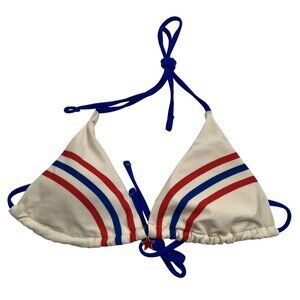Wish Me Luck Triangle Bikini Top in Red White Blue
